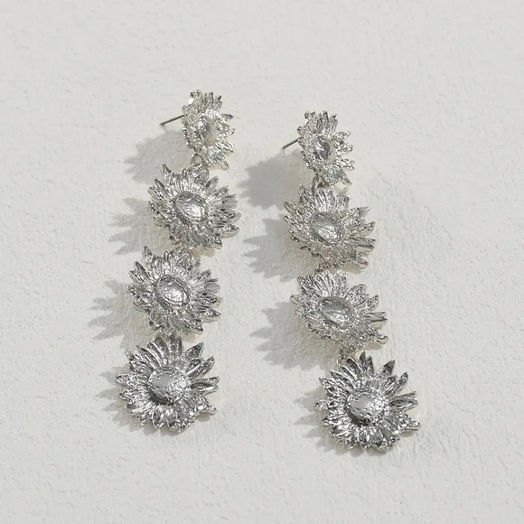 1pair Zara SUNBURST sun STATEMENT EARRINGS - Picture 13 of 16
